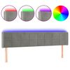 vidaXL gultas galvgalis ar LED, 163x16x78/88 cm, gai&scaron;i pelēks samts