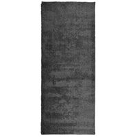 vidaXL paklājs PAMPLONA, 80x200 cm, Shaggy, moderns, antracītpelēks
