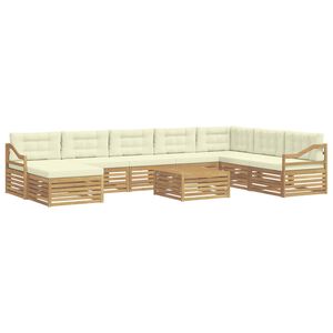 vidaXL Āra dīvānu komplekts 9 pcs Balta un krēmkrāsas Poliesters