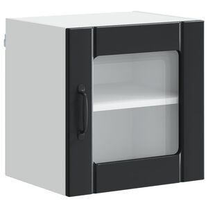 vidaXL Sienas stikla skapis LUCCA Melns 40 x 31 x 40 cm