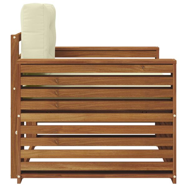 vidaXL Āra dīvānu komplekts Cieta akācijas koks un poliesters Dabiska