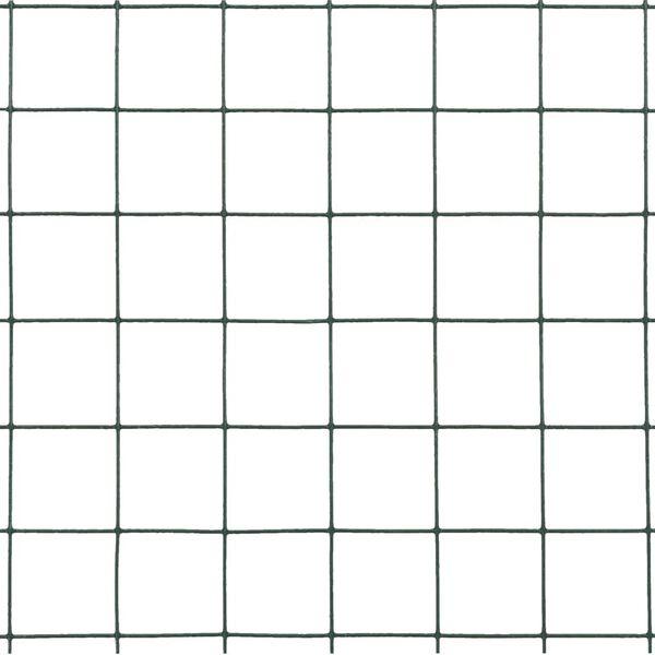 vidaXL stiepļu žogs, tērauds ar PVC pārklājumu, 10x0,5 m, zaļš