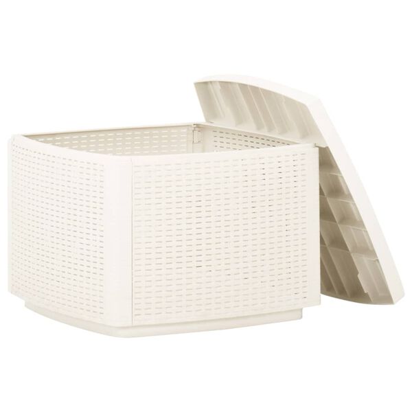 vidaXL dārza galds, balts, 53x53x40 cm, plastmasa