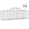 vidaXL arkveida gabiona grozi, 50 gb., 200x50x60/80 cm, cinkota dzelzs