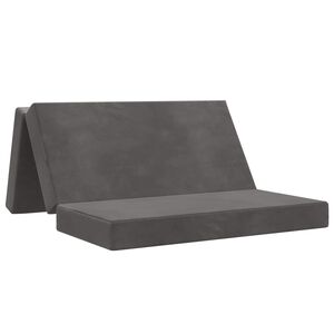 vidaXL Salokāms dīvāngulta 160 x 67 x 45 cm Tum&scaron;i pelēka