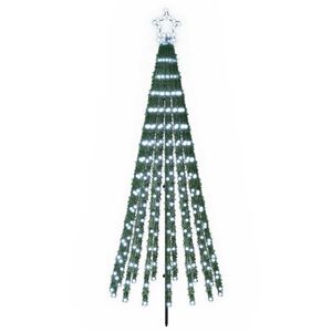 vidaXL LED Ziemassvētku koks 180 cm 255 LED Auksti balta Tērauds Melns