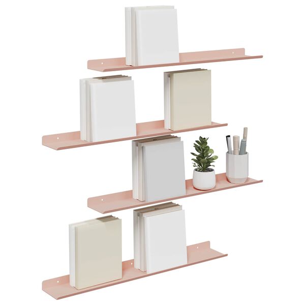 vidaXL Peldējo&scaron;ais plaukts 4 pcs Rozā 60 x 8,5 x 2,5 cm Tērauds