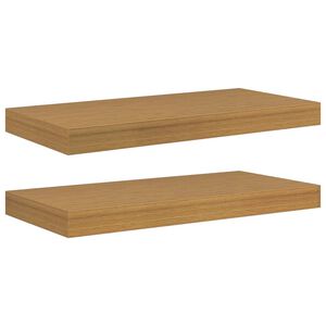 vidaXL Sienas plaukts 2 pcs Bē&scaron;a 50 x 23 x 4 cm Inženierijas koks