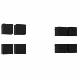vidaXL Sienas montēts TV skapis 8 pcs Melns ozols 30,5 x 30 x 30 cm