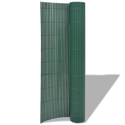 vidaXL dārza žogs, divpusējs, 90x500 cm, zaļš PVC