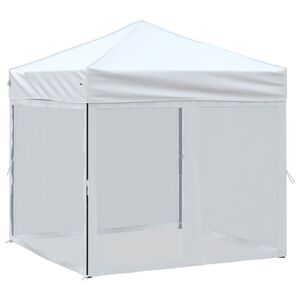 vidaXL saliekama nojume ar sienām, balta, 2x2 m