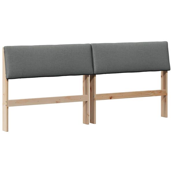 vidaXL Mīkstināts gultas galvgalis Tum&scaron;i pelēks 200 cm