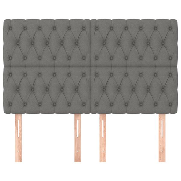 vidaXL galvgalis, tum&scaron;i pelēks, 160x7x118/128 cm, audums