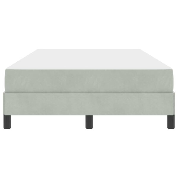 vidaXL Kastītes atsperu gulta Gai&scaron;i pelēks 120 x 200 cm audums