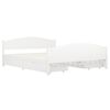 vidaXL gultas rāmis ar 4 atvilktnēm, balts priedes koks, 160x200 cm