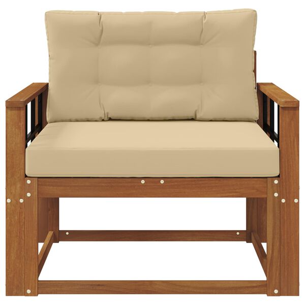 vidaXL Āra vidējā dīvāns Cietā akācijas koks Dabiska