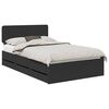 vidaXL Gultas rāmis ar atvilktni Melns 120 x 200 cm Inženierijas koks