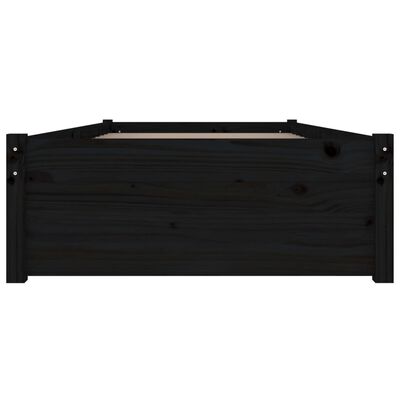 vidaXL gultas rāmis ar atvilktnēm, melna, 90x200 cm