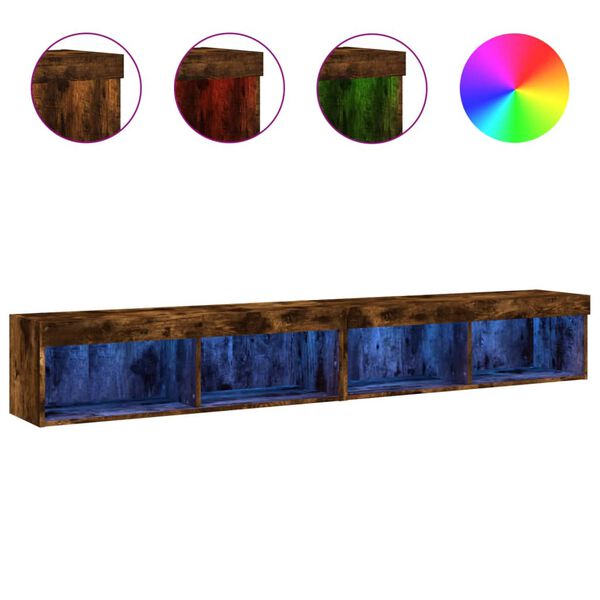 vidaXL TV skapī&scaron;i ar LED lampiņām, 2 gab., ozolkoka krāsa, 100x30x30cm