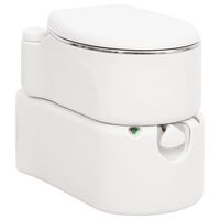 vidaXL integrētā kempinga tualete, balta, 24+17 L, HDPE un tērauds