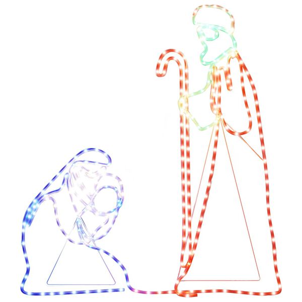 vidaXL Ziemassvētku Marijas un Jāzepa figūra, 264 LED, 40x55/38x100 cm