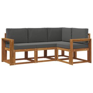 vidaXL Āra dīvānu komplekts ar spilvenu 4 pcs Dabisks un antracīts