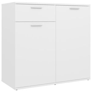 vidaXL kumode, balta, 80x36x75 cm, inženierijas koks