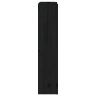 vidaXL radiatora pārsegs, melns, 210x21x85 cm, priedes masīvkoks