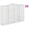 vidaXL arkveida gabiona grozi, 8 gb., 300x50x200/220cm, cinkota dzelzs