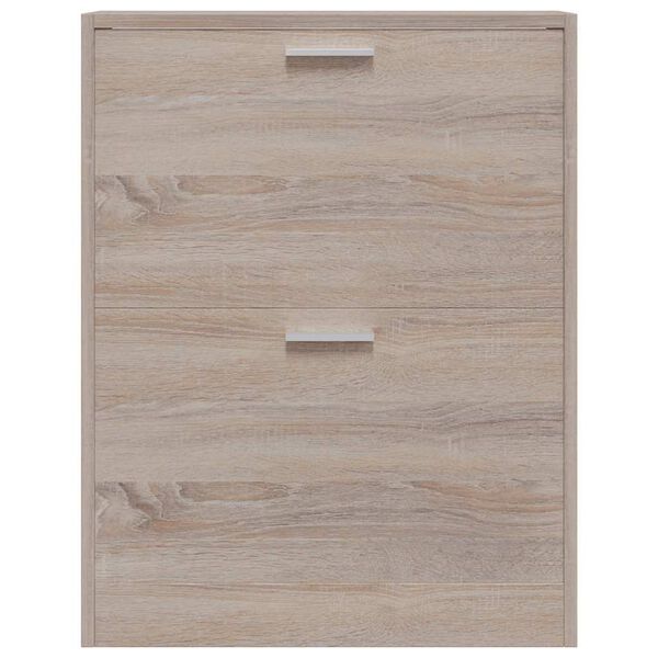 vidaXL apavu plaukts, 2 nodalījumi, ozolkoka krāsa