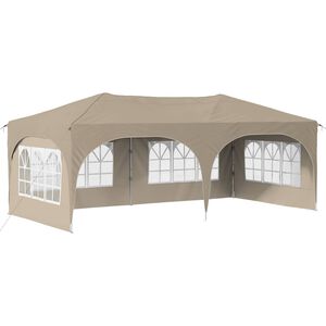 vidaXL Pop-up svinību teltis Krēmkrāsa 575 x 288 x 245 cm