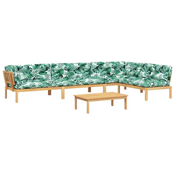 vidaXL 5-daļīgs dārza pale&scaron;u mēbeļu komplekts ar matračiem, akācija