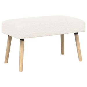 vidaXL sols Vienkrāsains Krēmkrāsa 80 x 40 x 46 cm Boucl&eacute;