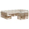 vidaXL Āra dīvānu komplekts 12 pcs Dabisks un krēms balts Poliesters
