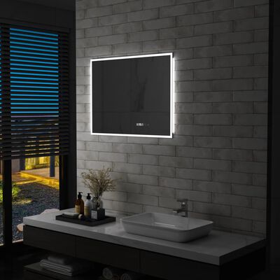 vidaXL vannasistabas spogulis ar LED un skārienu sensoru, 80x60 cm