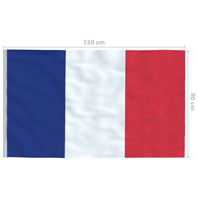 vidaXL Francijas karogs un karoga masts, alumīnijs, 6 m