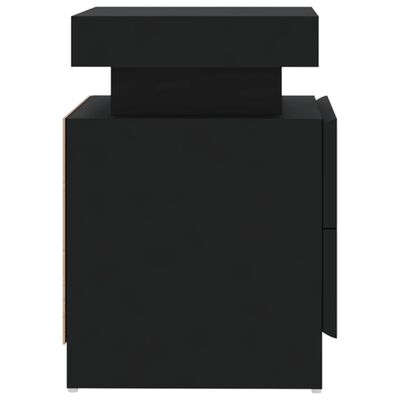 vidaXL naktsskapītis, melns, 45x35x52 cm, skaidu plāksne