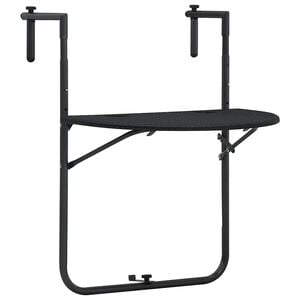 vidaXL piekarams balkona galds, melns, 60x64x83,5cm, plastmasa, pinums