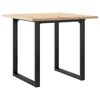 vidaXL virtuves galds, O-rāmis, 80x80x75,5 cm, priedes koks, tērauds