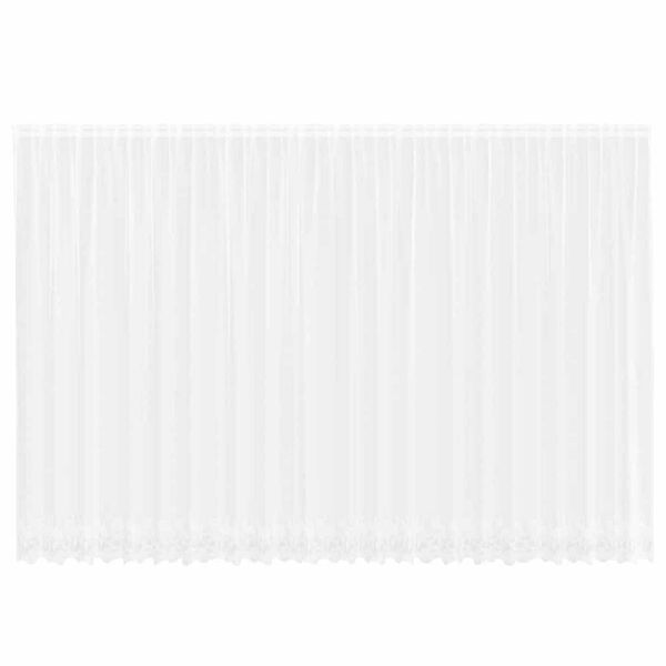 vidaXL Mežģīņu aizkars ar aizkariem Balts 245 x 600 cm Poliesters