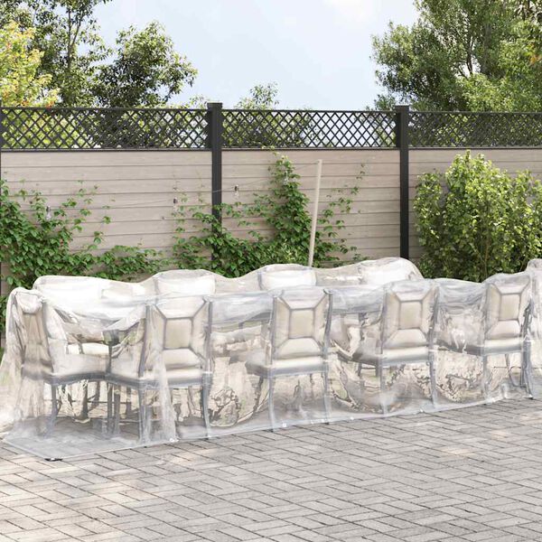 vidaXL Caurspīdīgs brezents ar cilpām 2x10 m Polietilēns