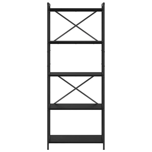 vidaXL Grāmatu plaukts Melns ozolkoks 60 x 30 x 155 cm