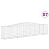 vidaXL arkveida gabiona grozi, 7 gb., 400x50x80/100cm, cinkota dzelzs