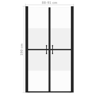 vidaXL dušas durvis, (88-91)x190 cm, ESG, pusmatētas