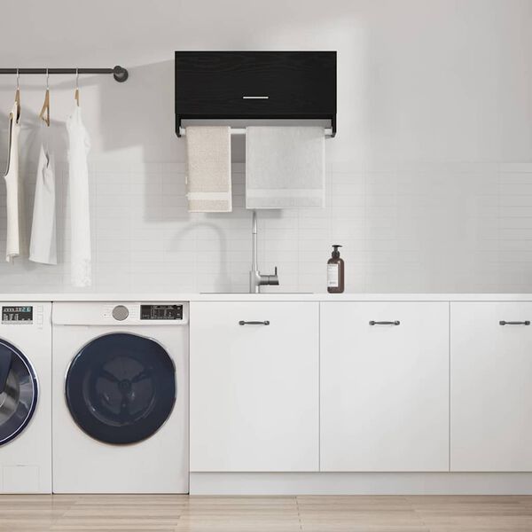 vidaXL Skapis Melns ozolkoks 70 x 32,5 x 35 cm Inženierijas koks