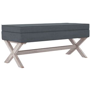 vidaXL uzglabā&scaron;anas sols, tum&scaron;i pelēks, 110x45x49 cm, samts