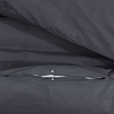 vidaXL gultasveļas komplekts, melns, 225x220 cm, kokvilna
