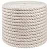 vidaXL Jutu Virve 14 mm Balts 100% Tossa jūtu