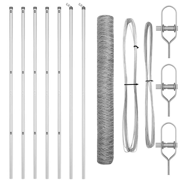 vidaXL Žoga āķis Sudraba 10 x 1 m (50 mm siets) Tērauds