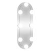 vidaXL sienas spogulis ar LED, 15x40 cm, stikls, ovāls